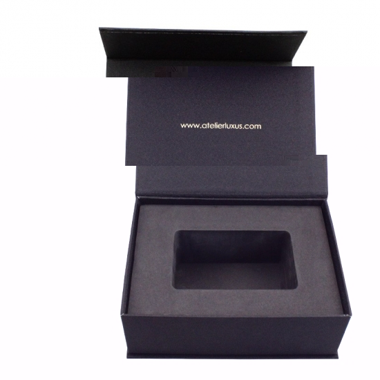 Black flip gift box with EVA foam