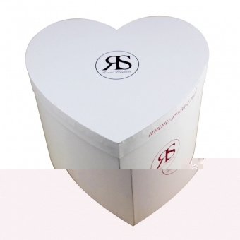 large heart-shaped plain white flower gift top lid box