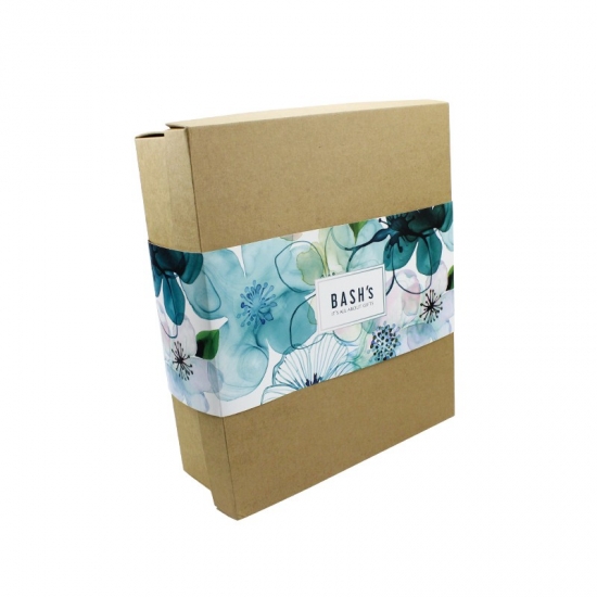 square brown color black printing kraft gift boxes with lids