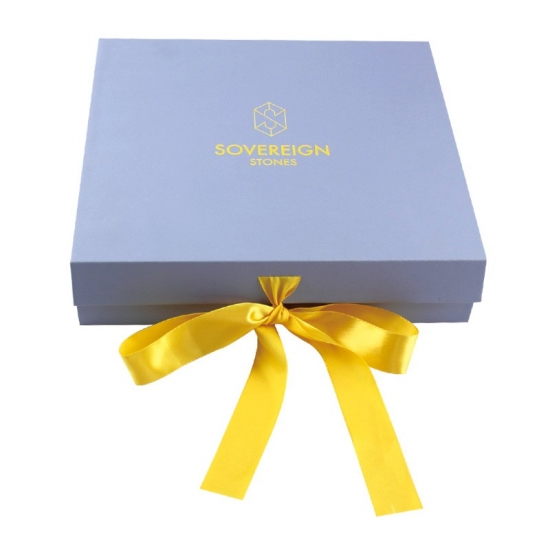 Blue magnetic gift boxes with ribbon wholesale