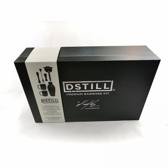 Custom black wine bottle cardboard clamshell gift box