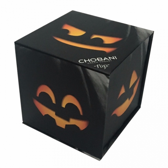Custom halloween pumpkin collapsible cardboard box with lid