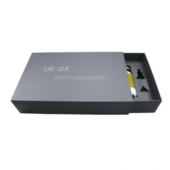 sliding grey color drawer box with cardboard liner
