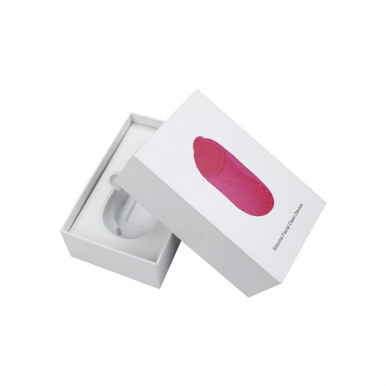 rectangle shape white gloss gift box with graphic lid