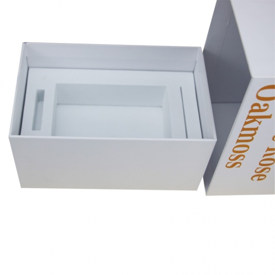 Custom gold foil logo candle cardboard lid and base box