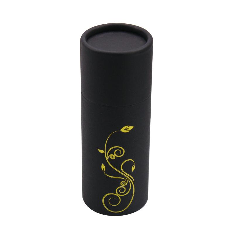 circle gold foil florals cylinder turned edge black box with lid