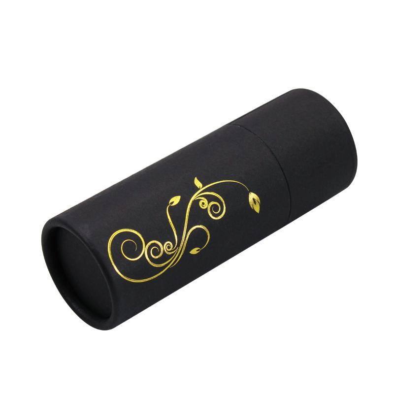 circle gold foil florals cylinder turned edge black box with lid